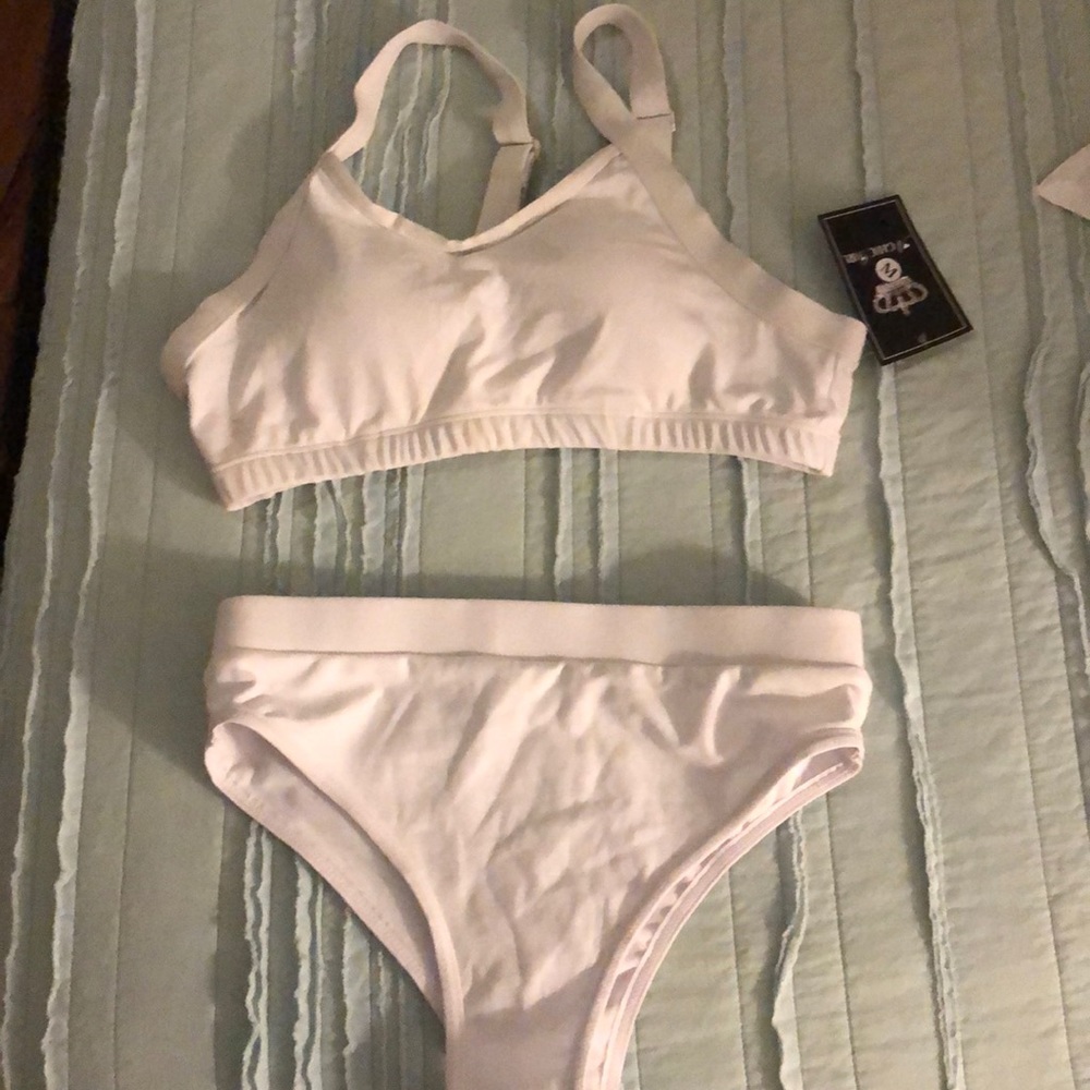 Medium white two piece bathing suit